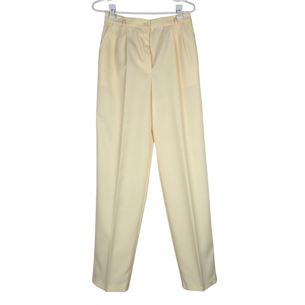 Vintage 90s Counterparts Off White High Rise Pleated Trousers‎ Size 12 NWT